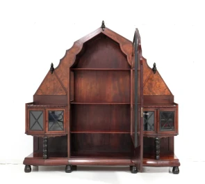 Art Deco Vitrine by Max Coini, Walnut & Burl, Dutch Design, 1920s